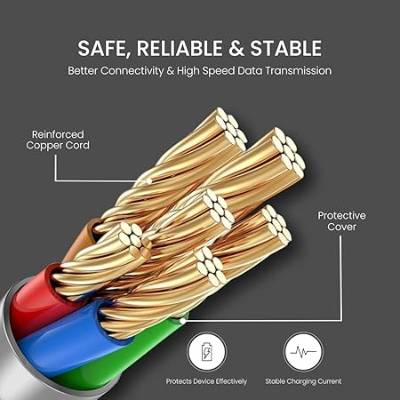 Portronics Konnect L 60W PD Type C to Type C Mobile Charging Cable, 1.2M, Fast Data Sync, Tangle Resistant, TPE+Nylon Braided(Grey) Portronics Konnect L 60W PD Type C to Type C Mobile Charging Cable, 1.2M, Fast Data Sync, Tangle Resistant, TPE+Nylon Braided(Grey)