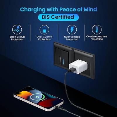 Portronics Adapto 12 2.4A 12W Fast Wall Charger for iPhone 11/Xs/XS Max/XR/X/8/7/6/Plus, iPad Pro/Air 2/Mini 3/Mini 4, Samsung S4/S5, and More(White) Portronics Adapto 12 2.4A 12W Fast Wall Charger for iPhone 11/Xs/XS Max/XR/X/8/7/6/Plus, iPad Pro/Air 2/Mini 3/Mini 4, Samsung S4/S5, and More(White)
