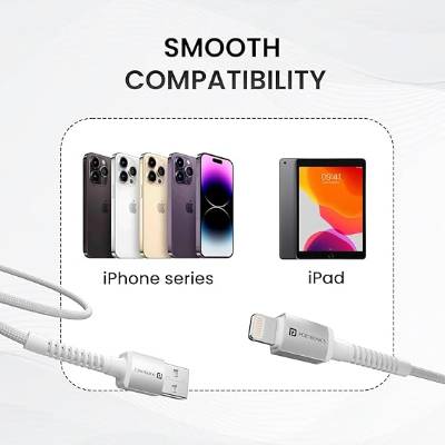 Portronics Konnect X 3A Unbreakable Nylon Braided USB to 8 Pin Fast Charging Cable 2M Long, Supports All 8 Pin & Lightning Devices Portronics Konnect X 3A Unbreakable Nylon Braided USB to 8 Pin Fast Charging Cable 2M Long, Supports All 8 Pin & Lightning Devices