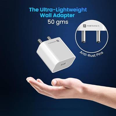 Portronics Adapto 12 2.4A 12W Fast Wall Charger for iPhone 11/Xs/XS Max/XR/X/8/7/6/Plus, iPad Pro/Air 2/Mini 3/Mini 4, Samsung S4/S5, and More(White) Portronics Adapto 12 2.4A 12W Fast Wall Charger for iPhone 11/Xs/XS Max/XR/X/8/7/6/Plus, iPad Pro/Air 2/Mini 3/Mini 4, Samsung S4/S5, and More(White)