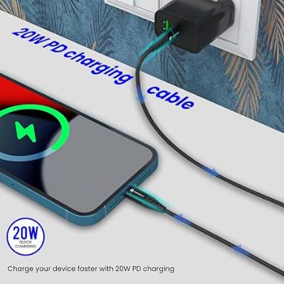 Portronics Konnect L1 20W Type C to 8 Pin Quick Charging Cable with Nylon Braided, Metal Heads, 1 m Length (White) for Smartphone Portronics Konnect L1 20W Type C to 8 Pin Quick Charging Cable with Nylon Braided, Metal Heads, 1 m Length (White) for Smartphone