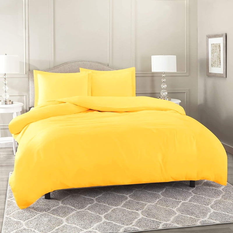 Duvet / Comforter Cover Microfiber 300 TC Plain Ultra soft - Yellow