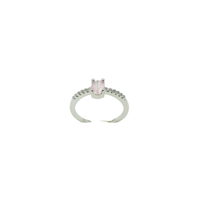 Pink Matte Stone Embellished Finger Ring Pink Matte Stone Embellished Finger Ring