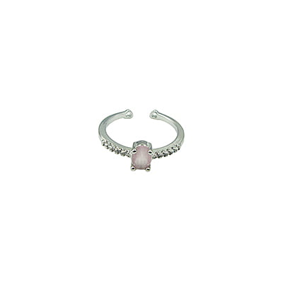 Pink Matte Stone Embellished Finger Ring Pink Matte Stone Embellished Finger Ring
