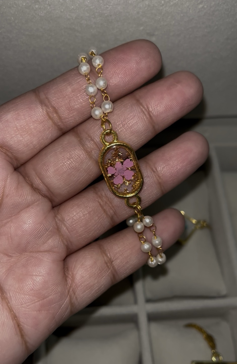 Plum Bracelet 001 Real Flower Bracelet