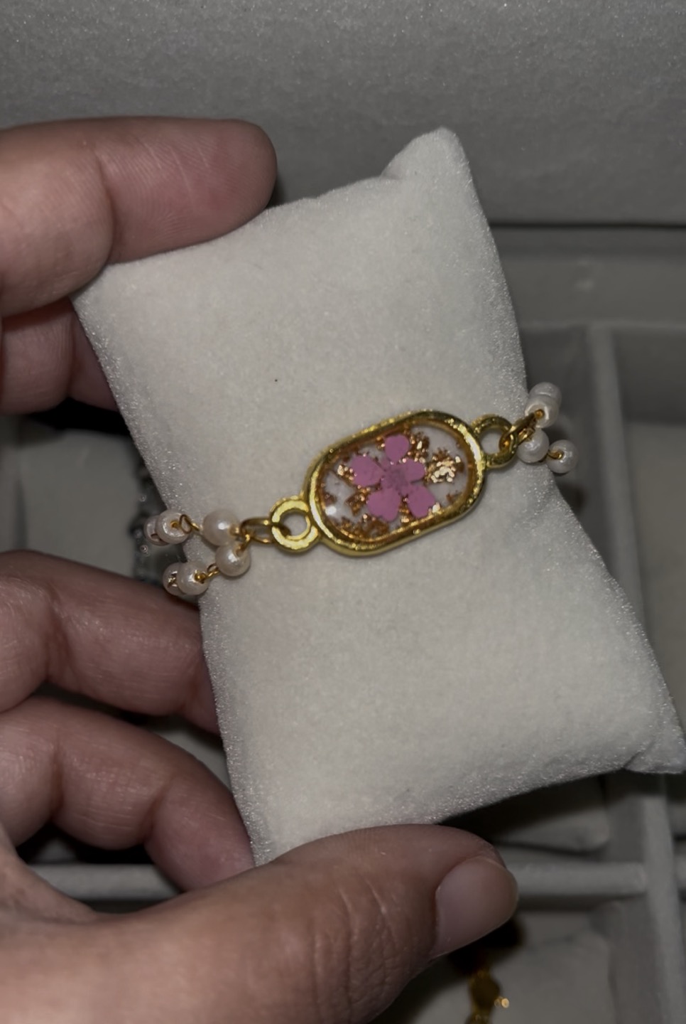 Plum Bracelet 001 Real Flower Bracelet
