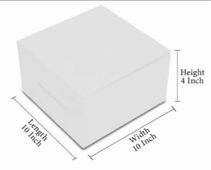 Plain White Cake Box 1 KG - 10*10*4 Inch Plain White Cake Box 1 KG - 10*10*4 Inch
