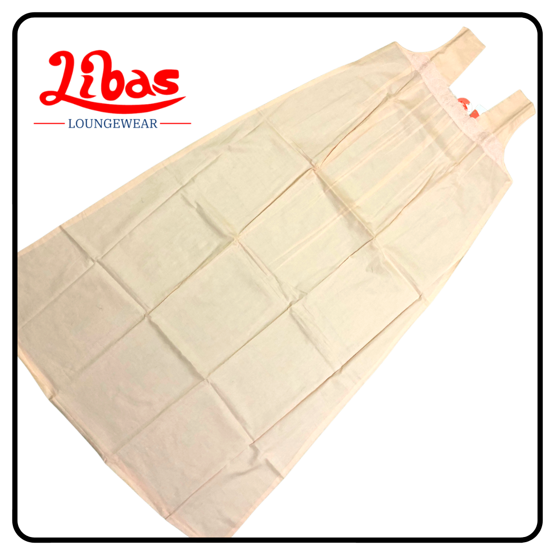 Plain skin color strap type sleevless cotton nighty from libas loungewear-SL076