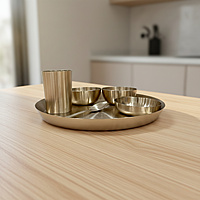 traditional kansa dining plate PURE TIN BRONZE PLATE SET 11''