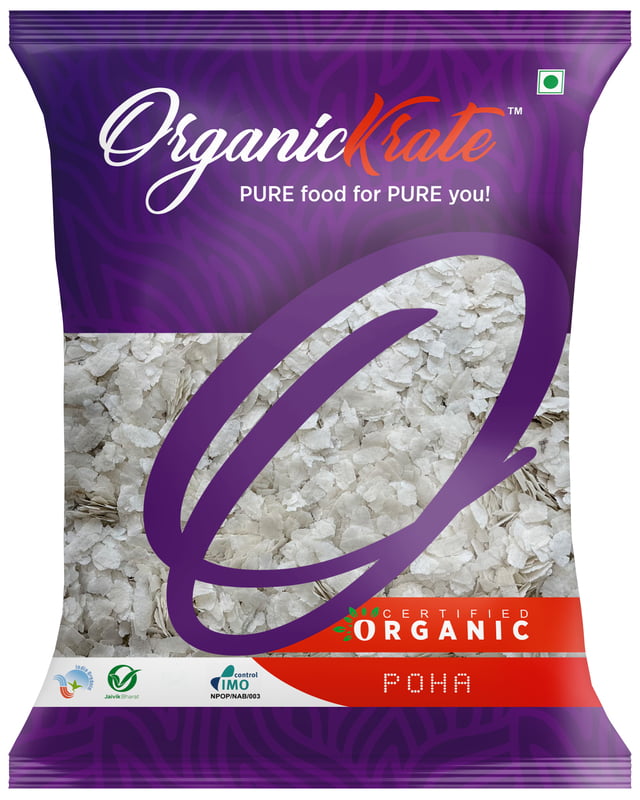 OrganicKrate Poha (Flattened Rice) - Organic - 0.50 Kg OrganicKrate Poha (Flattened Rice) - Organic - 0.50 Kg