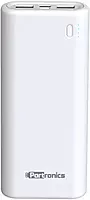 Portronics Indo 20X POR-1018, 20,000mAh Power Bank with LED Indicator, 2.0A Dual Input (Type C + Micro USB) and Dual USB Output (2.1A + 1.0A) for All Android and iOS Devices (White)
