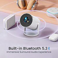 Portronics Beem 440 Smart LED Projector with 720p HD Resolution, Rotatable Design, Built-in Streaming Apps (Netflix, Prime Video, Hotstar), 2000 Lumens, Screen Mirroring, 3 Watts Speaker (White)
