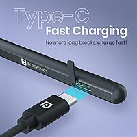 Portronics Glide A - Universal Rechargeable Stylus Pen for Apple & Android Comfortable Grip, Magnetically Attachable, Type-C Charging Port & Battery level Indicator Portronics Glide A - Universal Rechargeable Stylus Pen for Apple & Android Comfortable Grip, Magnetically Attachable, Type-C Charging Port & Battery level Indicator