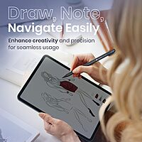 Portronics Glide A - Universal Rechargeable Stylus Pen for Apple & Android Comfortable Grip, Magnetically Attachable, Type-C Charging Port & Battery level Indicator Portronics Glide A - Universal Rechargeable Stylus Pen for Apple & Android Comfortable Grip, Magnetically Attachable, Type-C Charging Port & Battery level Indicator