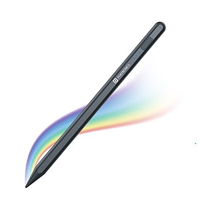 Portronics Glide A - Universal Rechargeable Stylus Pen for Apple & Android Comfortable Grip, Magnetically Attachable, Type-C Charging Port & Battery level Indicator