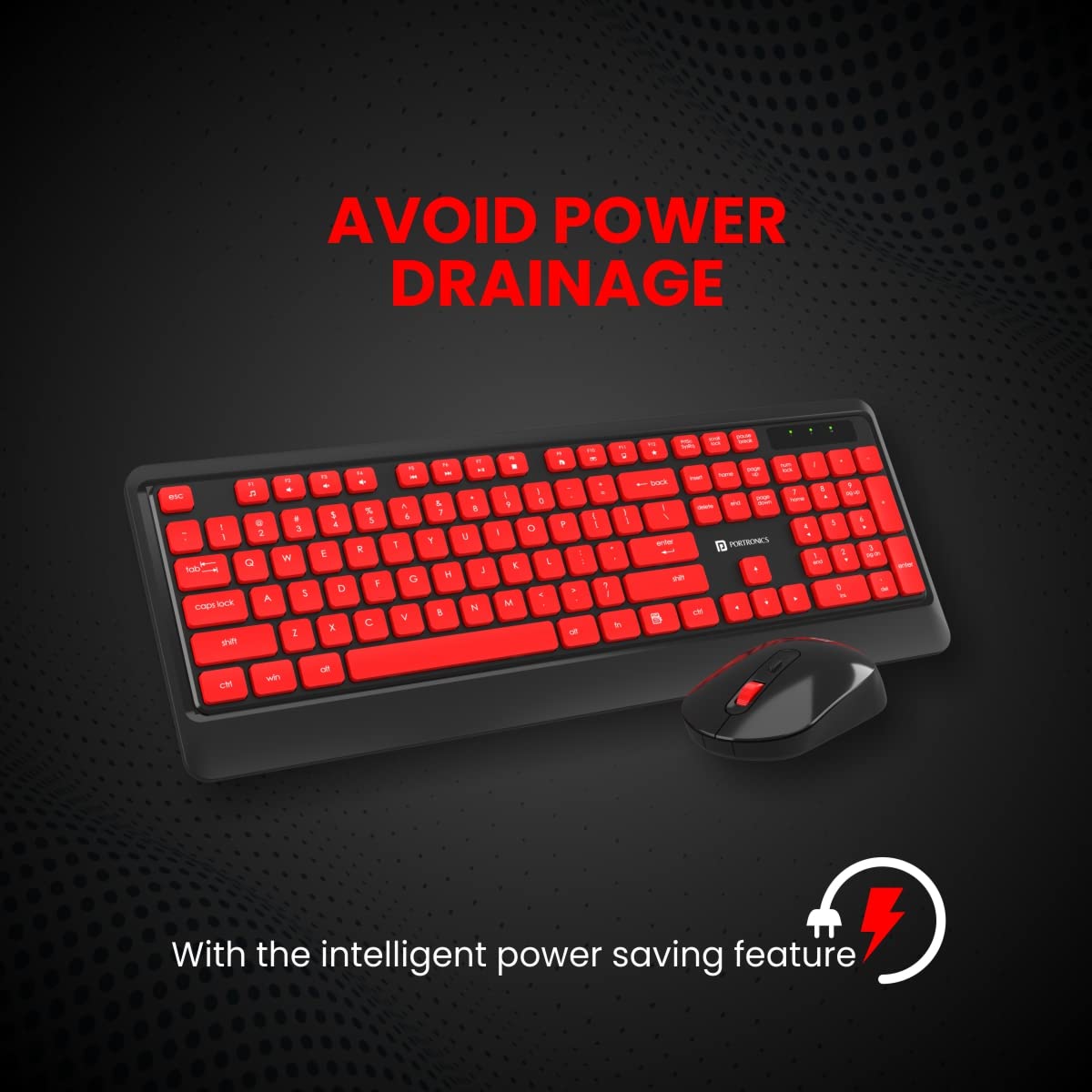 Portronics Key5 Combo Wireless Keyboard and Mouse Set, with 2.4 GHz USB Receiver, Silent Keystrokes, 1200 DPI Optical Tracking, Full-Sized Keyboard for PC, Laptop Portronics Key5 Combo Wireless Keyboard and Mouse Set, with 2.4 GHz USB Receiver, Silent Keystrokes, 1200 DPI Optical Tracking, Full-Sized Keyboard for PC, Laptop