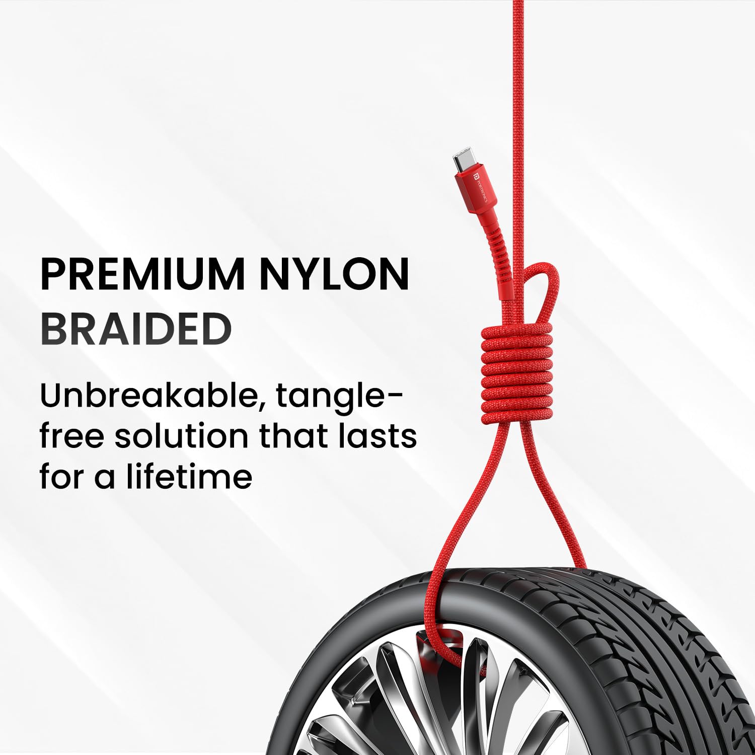 Portronics Konnect X 6A Fast Charging Nylon Braided USB-A to Type-C Cable,1M Durable & Unbreakable Cable (Red) Portronics Konnect X 6A Fast Charging Nylon Braided USB-A to Type-C Cable,1M Durable & Unbreakable Cable (Red)