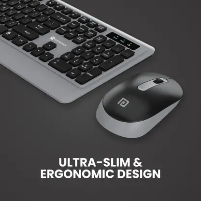 Portronics Key5 Combo Wireless Keyboard and Mouse Set, with 2.4 GHz USB Receiver, Silent Keystrokes, 1200 DPI Optical Tracking, Full-Sized Keyboard for PC, Laptop Portronics Key5 Combo Wireless Keyboard and Mouse Set, with 2.4 GHz USB Receiver, Silent Keystrokes, 1200 DPI Optical Tracking, Full-Sized Keyboard for PC, Laptop
