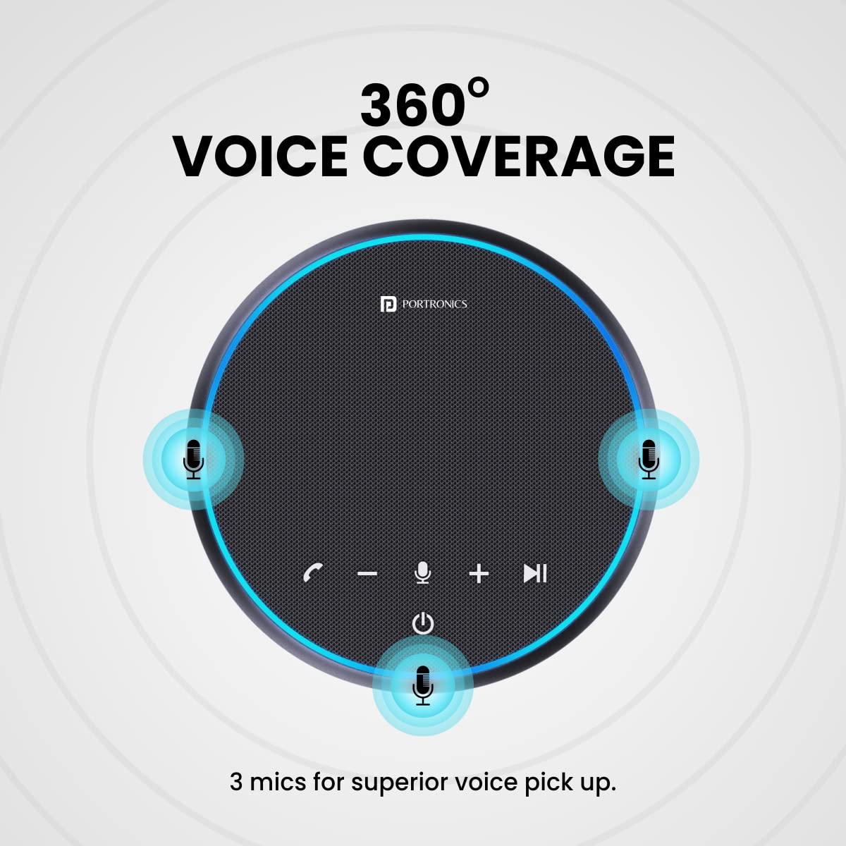 360 Voice Coverage | 3 Mics For Superior Voice Pick Up | Bluetooth 5.1 360 Voice Coverage | 3 Mics For Superior Voice Pick Up | Bluetooth 5.1