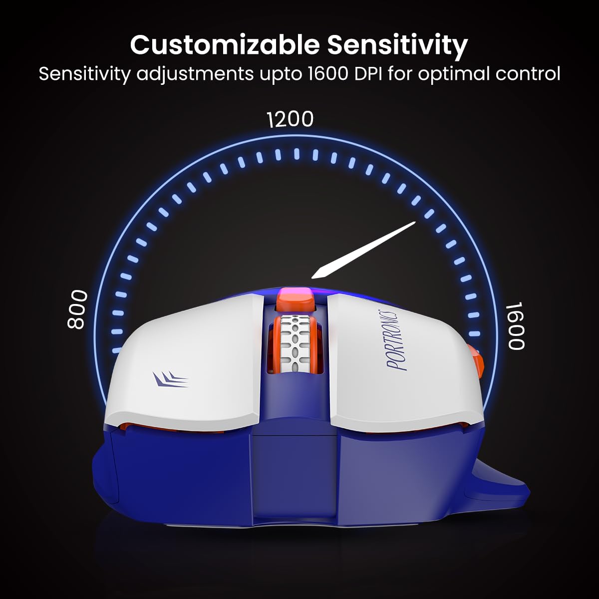 Portronics Vader Pro Wireless Gaming Mouse | 2.4GHz, 6 Buttons, Adjustable DPI, Ergonomic Design Portronics Vader Pro Wireless Gaming Mouse | 2.4GHz, 6 Buttons, Adjustable DPI, Ergonomic Design