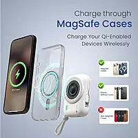 Portronics Power Shutter Wireless Magnetic Power Bank | 15W Wireless Charging, 22.5W Type-C PD Output, In-Built Type-C & 8-Pin Cable, LED Display
