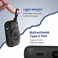 Portronics Power Shutter Wireless Magnetic Power Bank | 15W Wireless Charging, 22.5W Type-C PD Output, In-Built Type-C & 8-Pin Cable, LED Display