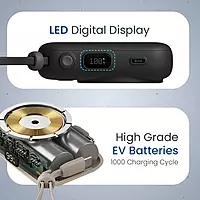 Portronics Power Shutter Wireless Magnetic Power Bank | 15W Wireless Charging, 22.5W Type-C PD Output, In-Built Type-C & 8-Pin Cable, LED Display