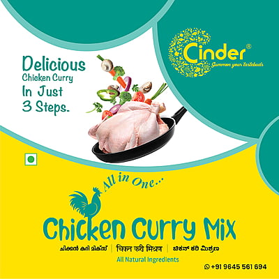 CINDER CHICKEN CURRY MIX 180G. CINDER CHICKEN CURRY MIX 180G.