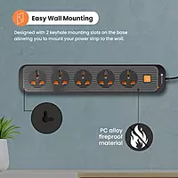 Portronics Power Plate 13 Multiplug Extension Board with 5 Power,Short Circuit Protection(Black)