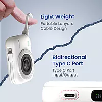 Portronics Power Shutter Wireless Magnetic Power Bank | 15W Wireless Charging, 22.5W Type-C PD Output, In-Built Type-C & 8-Pin Cable, LED Display