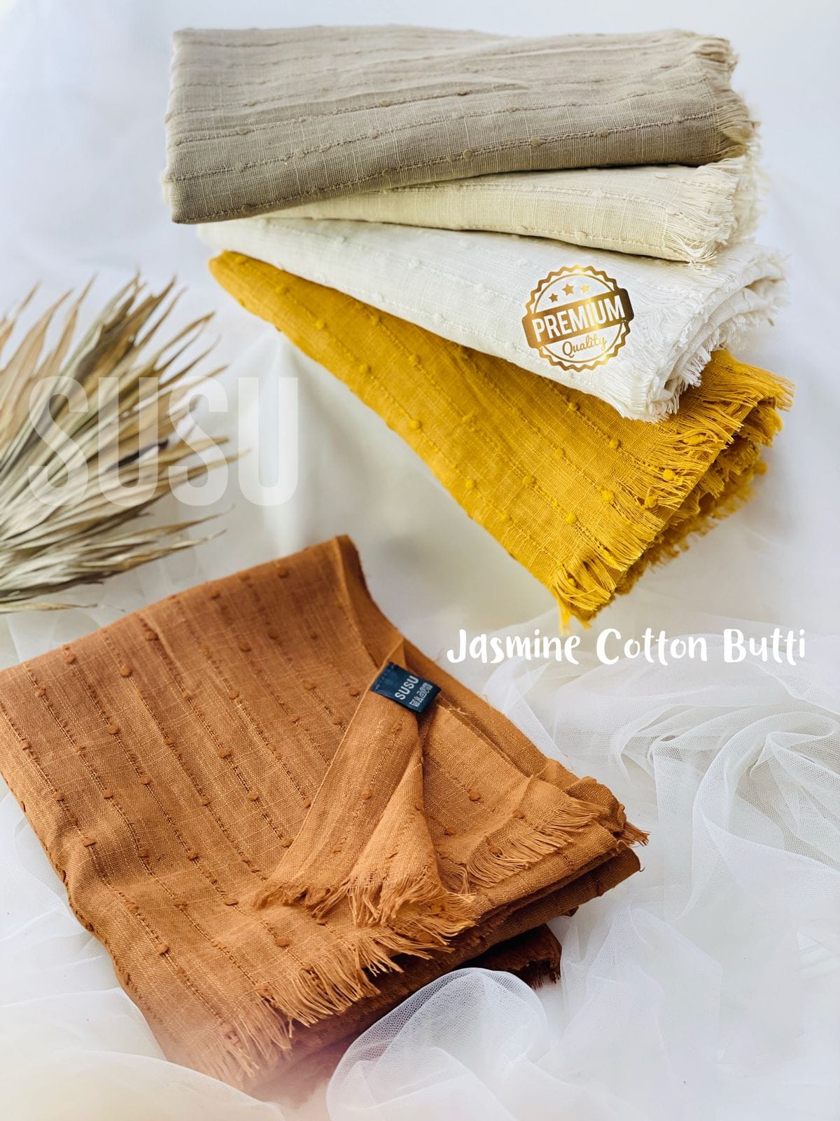 Premium Jasmine Cotton Butti Hijab
