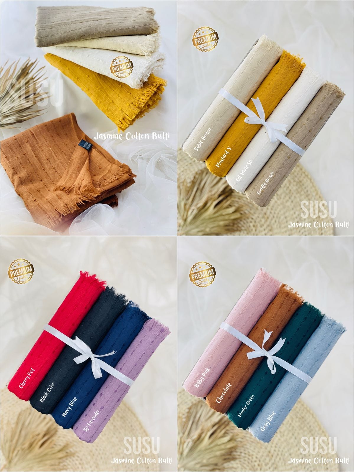 Premium Jasmine Cotton Butti Hijab