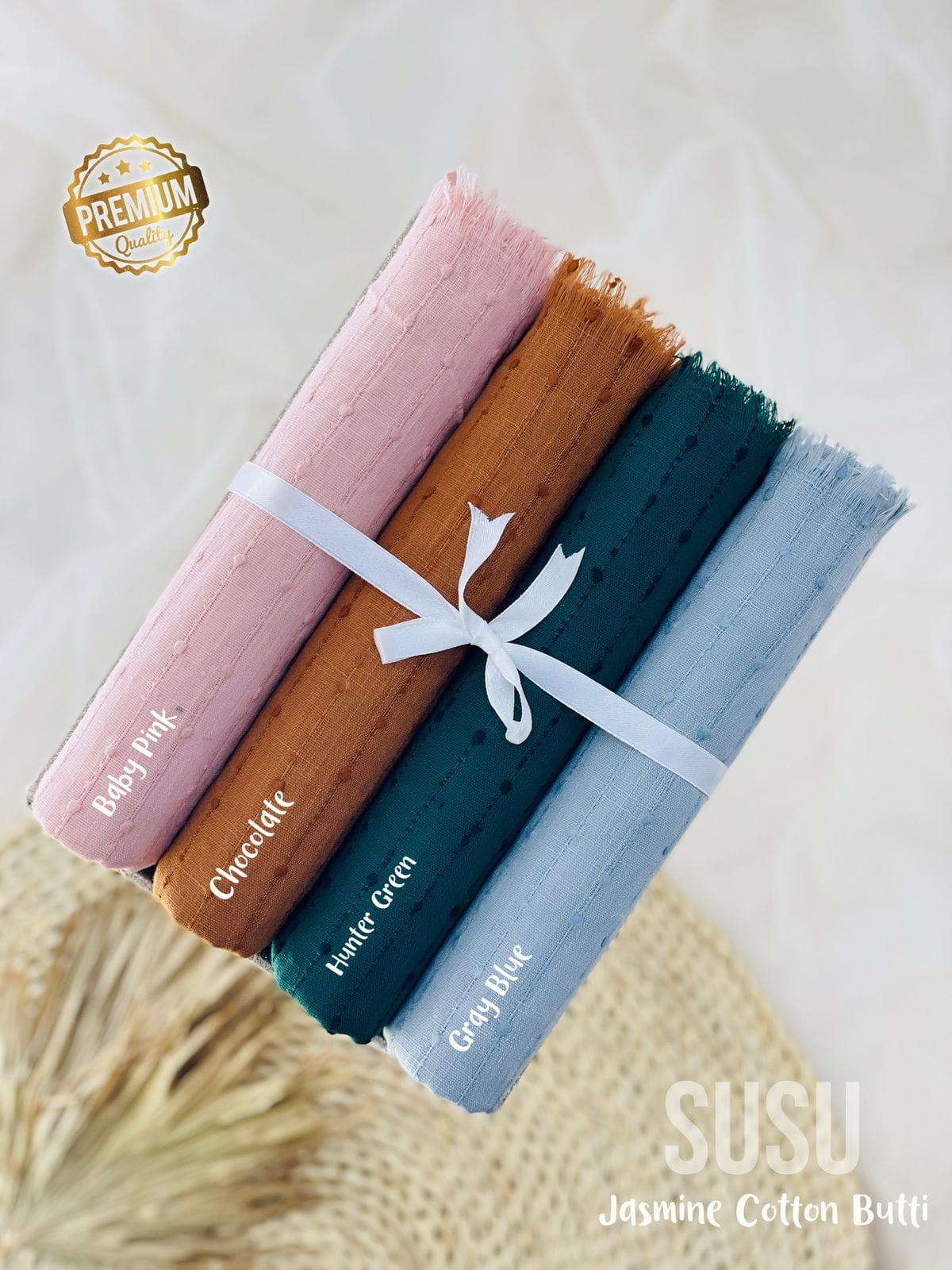 Premium Jasmine Cotton Butti Hijab