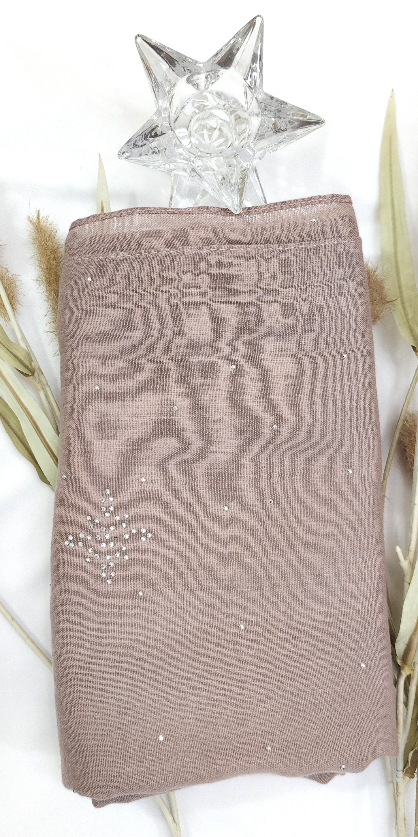 Premium Malaysian Heavy Cotton With Full Crystal Stone Hijab