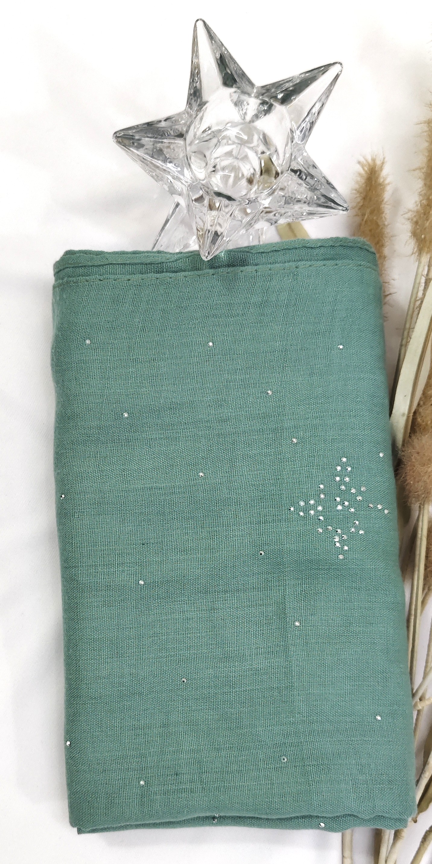 Premium Malaysian Heavy Cotton With Full Crystal Stone Hijab