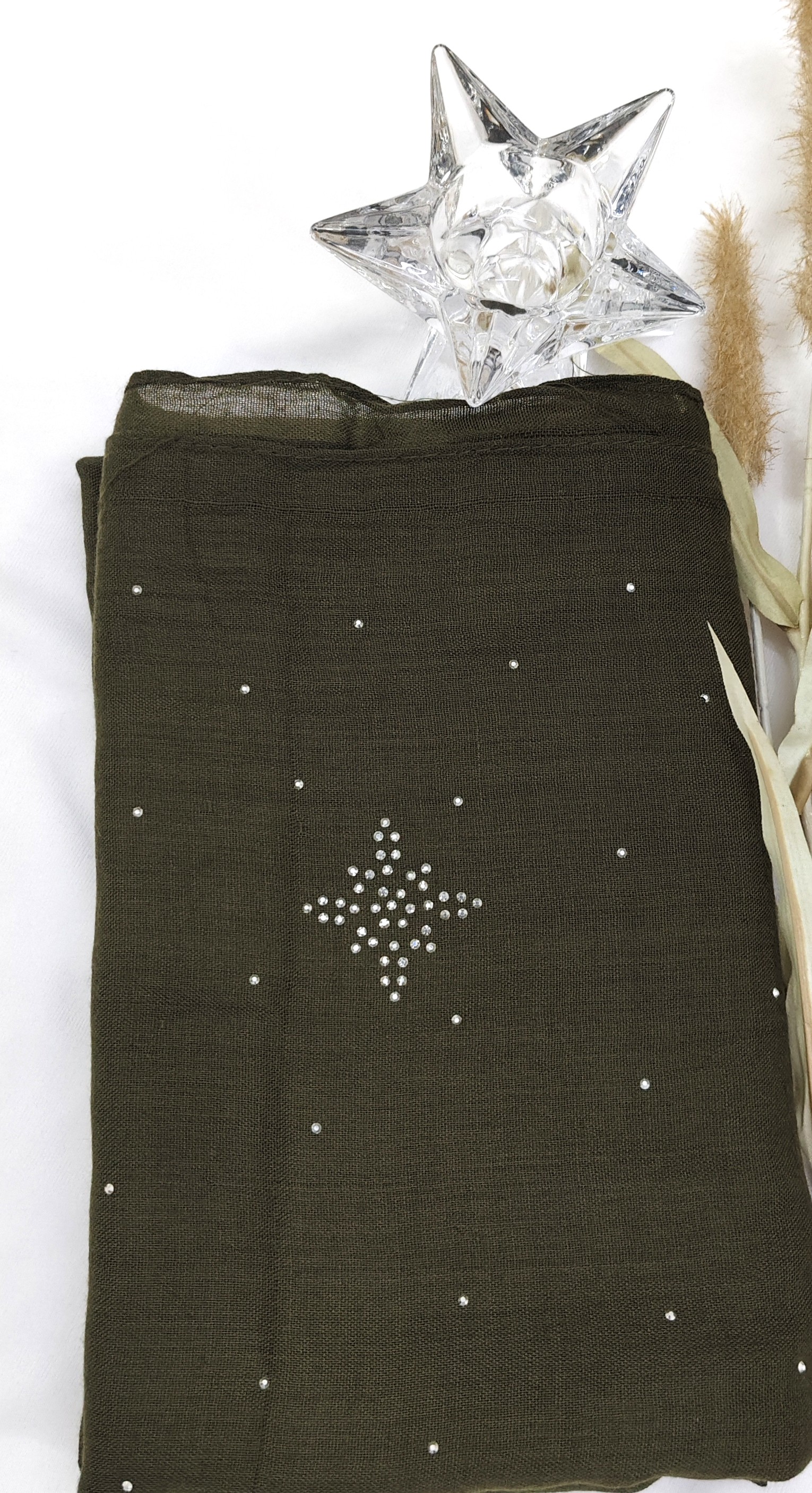 Premium Malaysian Heavy Cotton With Full Crystal Stone Hijab