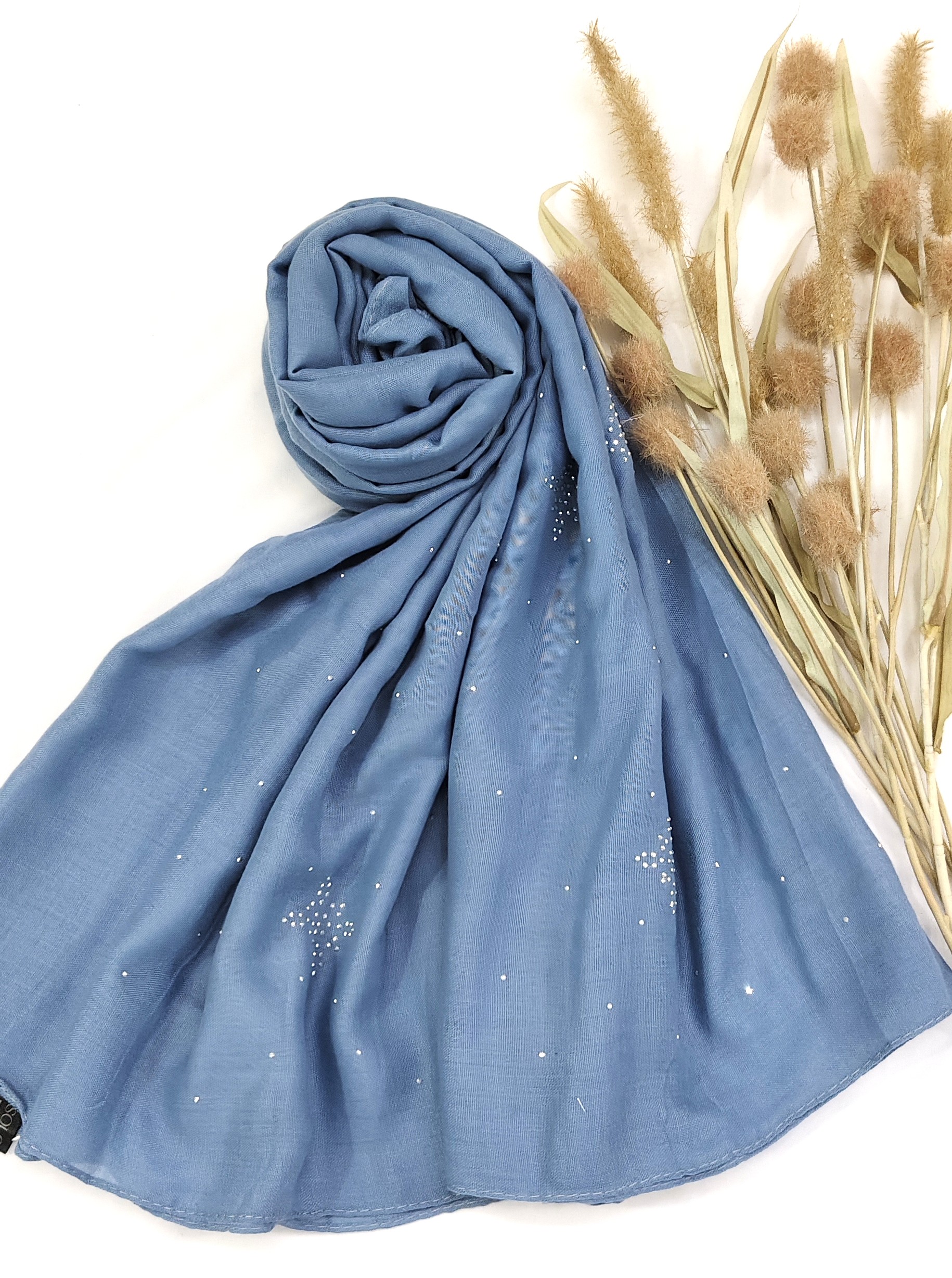 Premium Malaysian Heavy Cotton With Full Crystal Stone Hijab