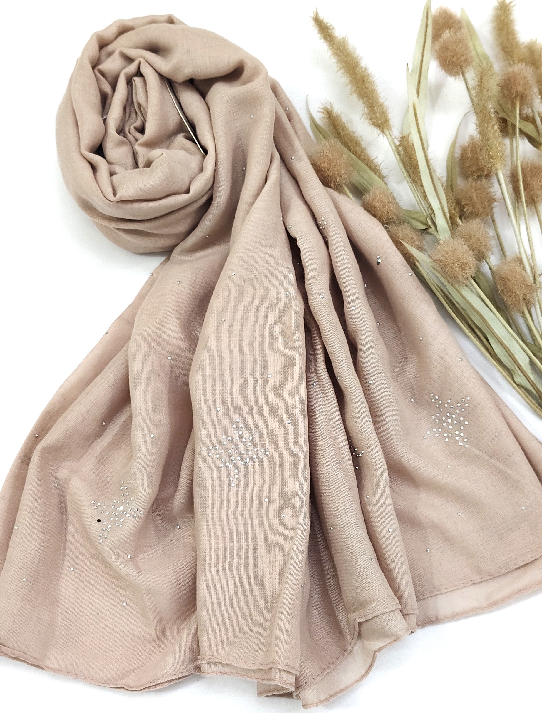 Premium Malaysian Heavy Cotton With Full Crystal Stone Hijab