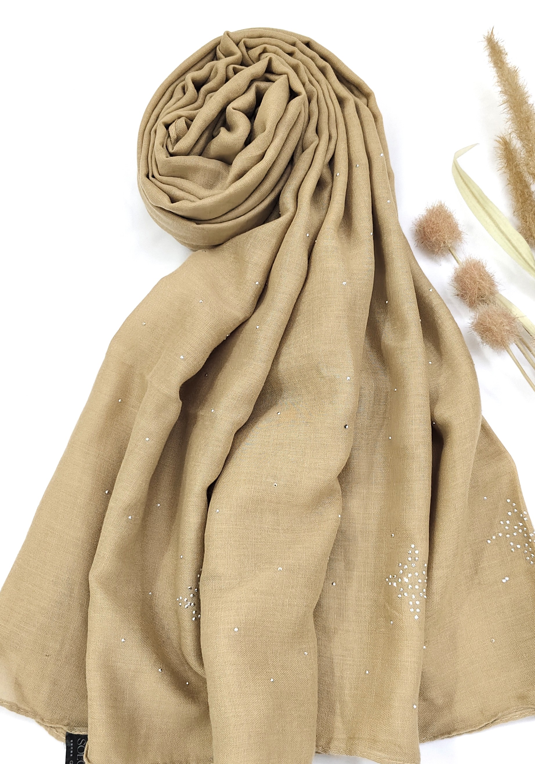 Premium Malaysian Heavy Cotton With Full Crystal Stone Hijab