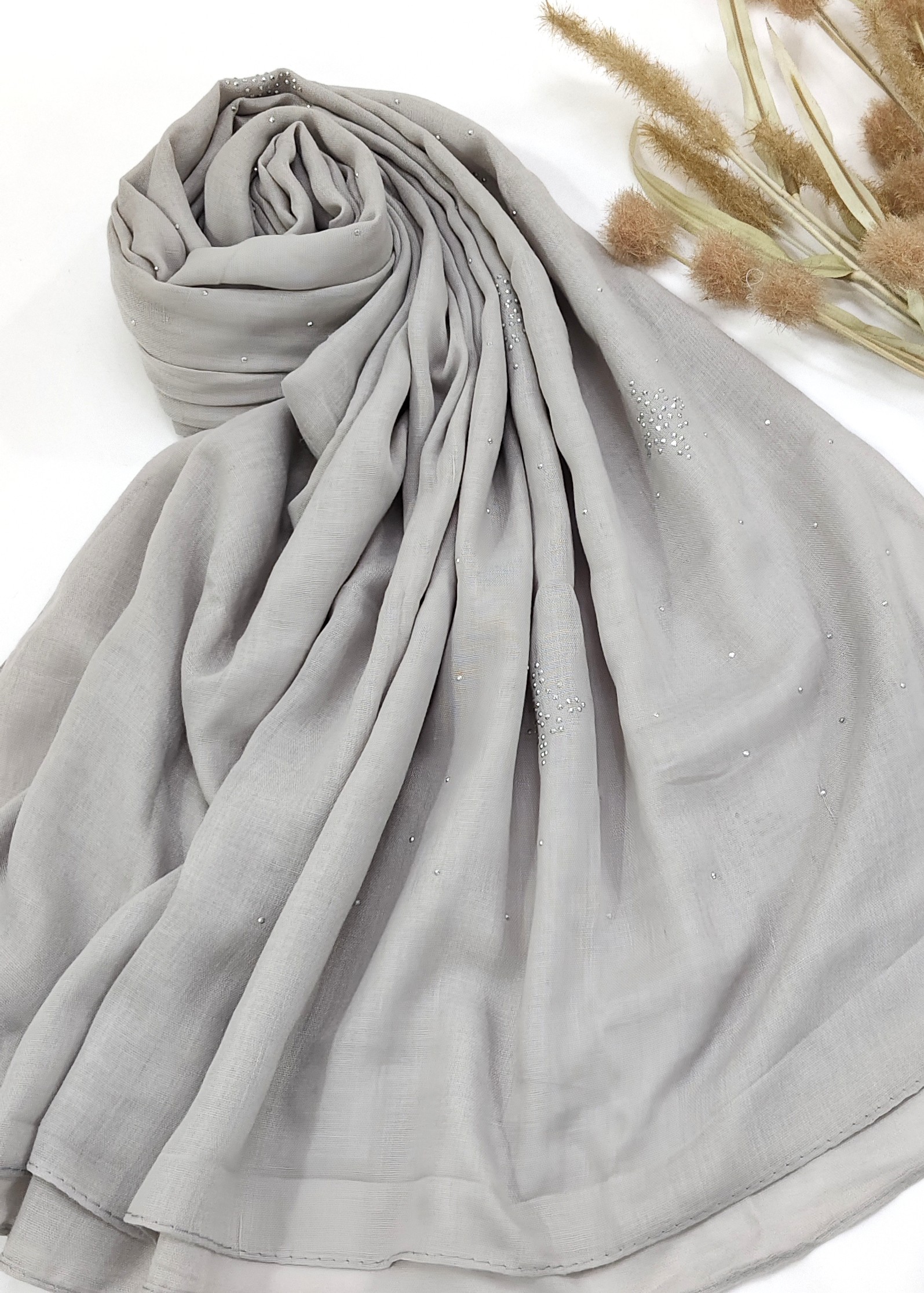 Premium Malaysian Heavy Cotton With Full Crystal Stone Hijab