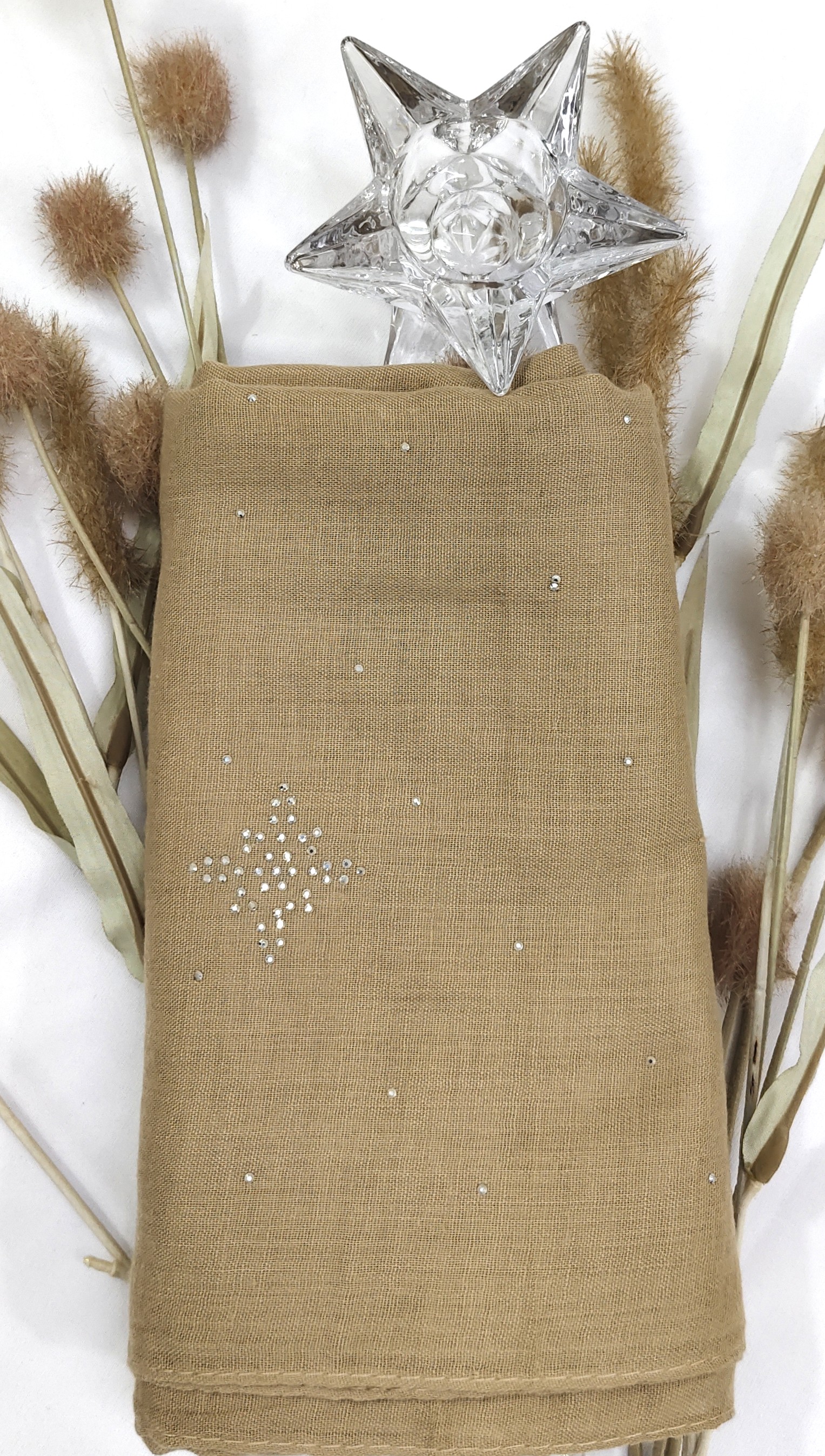 Premium Malaysian Heavy Cotton With Full Crystal Stone Hijab