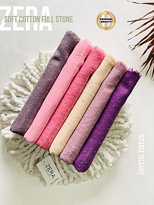 Premium Malaysian Soft Cotton With Crystal Stone Hijab