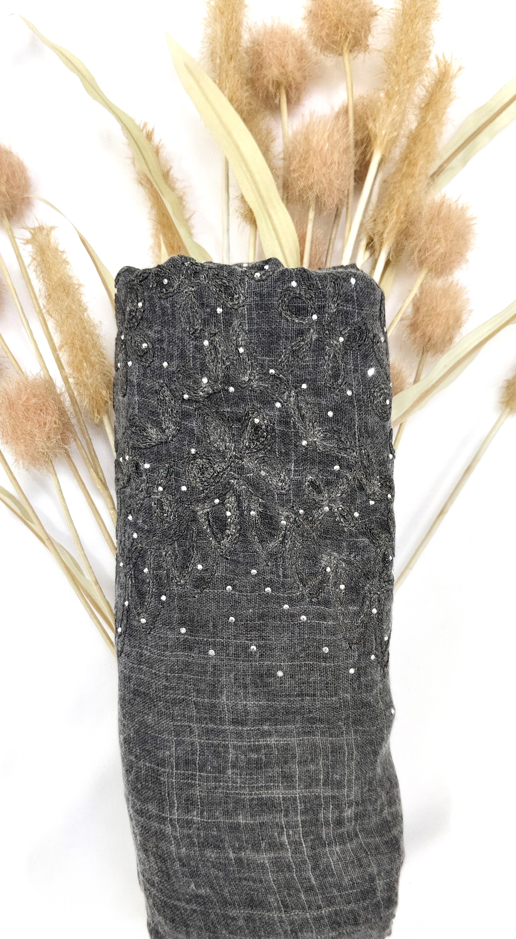 Premium Soft Cotton Embroidery with Crystal Stone