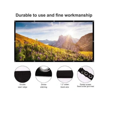 Projection Screen With Fixed-Frame , Anti-Creased , Imported High Gain Fabric,Diagonal, Supports Full HD 1080P, UHD-3D-4K
