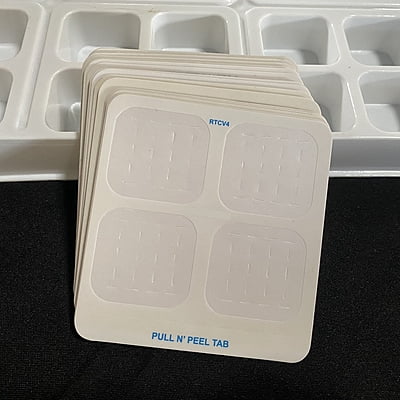 Bioassay tray lid stickers pull n peel