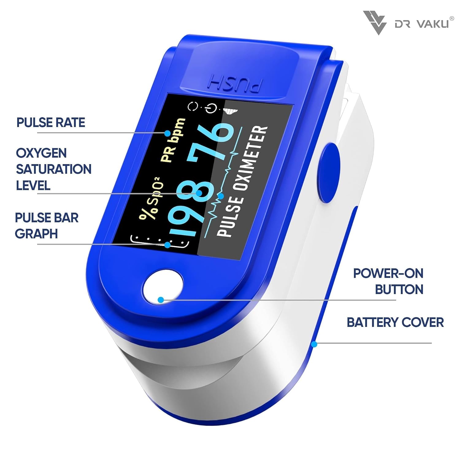 Mini Fingertip Oximeter | SpO2, Heart Rate & PI Monitor with Auto Graph Display | FSA/HSA Eligible
