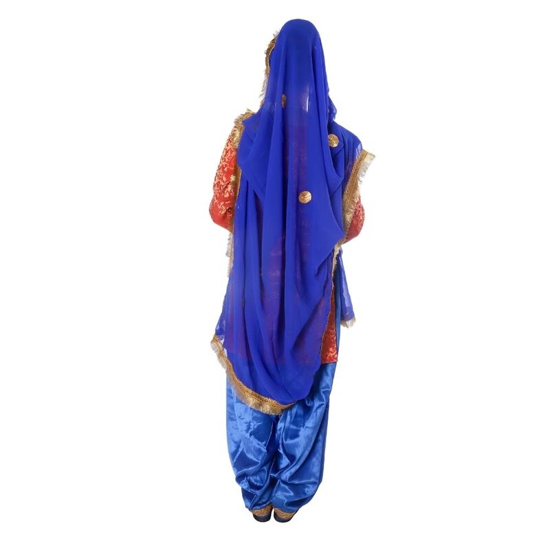Girls Punjabi Folk Dance Fancy Dress Orange & Blue Girls Punjabi Folk Dance Fancy Dress Orange & Blue
