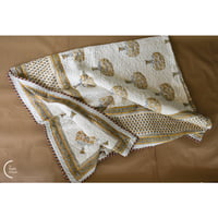 Motif Hand Block Print Quilt - Sacred Fig Motif Hand Block Print Quilt - Sacred Fig