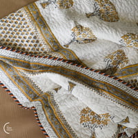Motif Hand Block Print Quilt - Sacred Fig Motif Hand Block Print Quilt - Sacred Fig