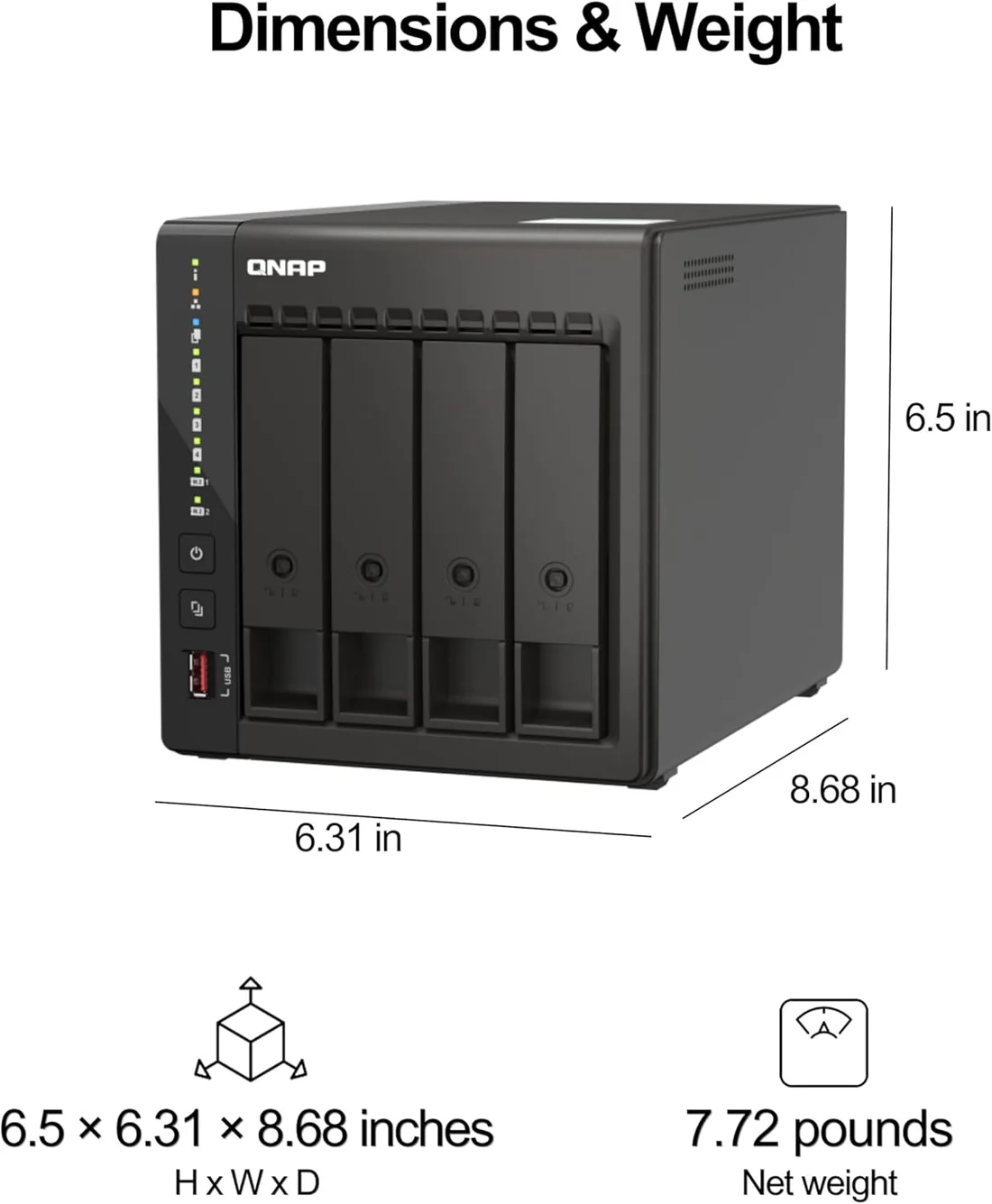 QNAP TS-453E-8G Quad Core 4 Bay Desktop Network Attached Storage Enclosure - Black QNAP TS-453E-8G Quad Core 4 Bay Desktop Network Attached Storage Enclosure - Black